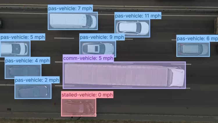Real-time event monitoring — live detection feed on the floor